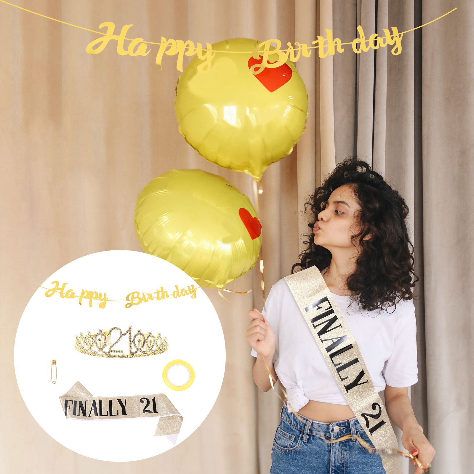 1Set Glitter Verjaardagskroon  - Birthday Sash Glitter recensie en prijs