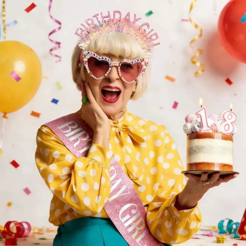 3-delige set verjaardagssjaal, - Birthday Sash Glitter recensie en prijs